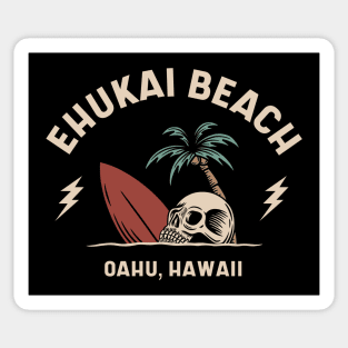 Vintage Surfing Ehukai Beach Oahu Hawaii // Retro Surf Skull Sticker